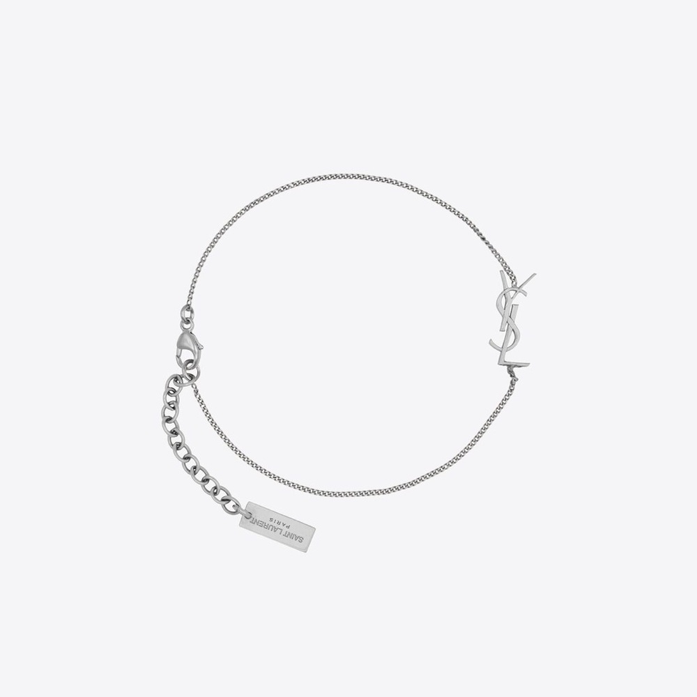*Sold* YSL Saint Laurent Charm Bracelet - silver brass